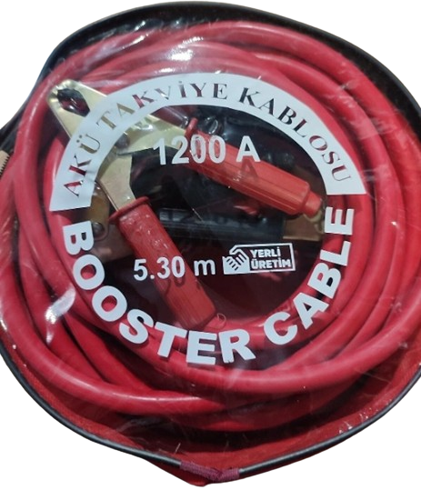 AKÜ TAKVİYE KABLOSU PROFESYONEL 5.30 METRE 1200 AMPER 35MM