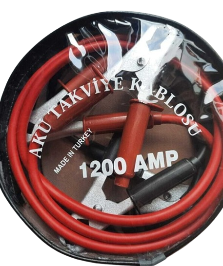 AKÜ TAKVİYE KABLOSU PROFESYONEL 2.30 METRE 1200 AMPER 35MM