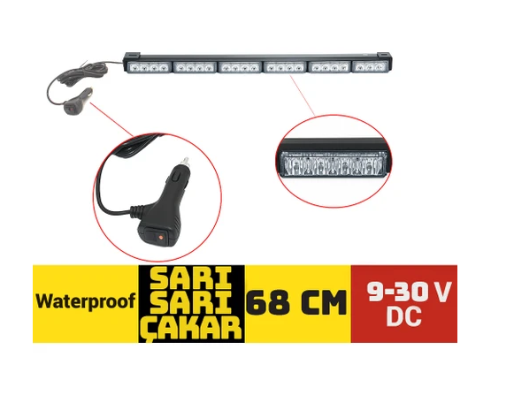 OFF-ROAD LED PROJEKTÖR 68CM SARI ÇAKAR IŞILDAK 9-30V - BR4203278